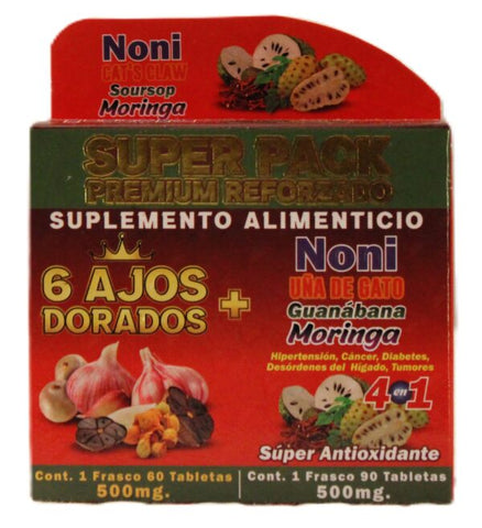 6 Ajos Dorados Noni Uña De Gato - 6 AJOS DORADOS