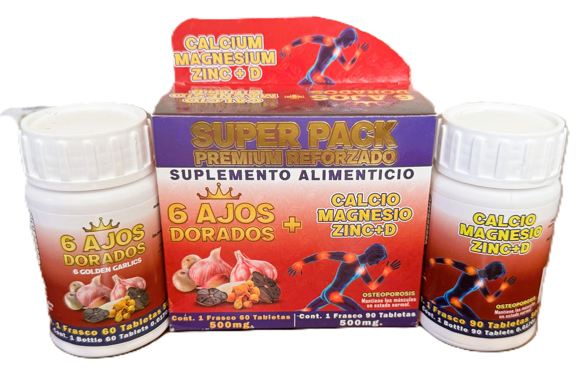 Calcio Magnesio Zinc+D - 6 AJOS DORADOS