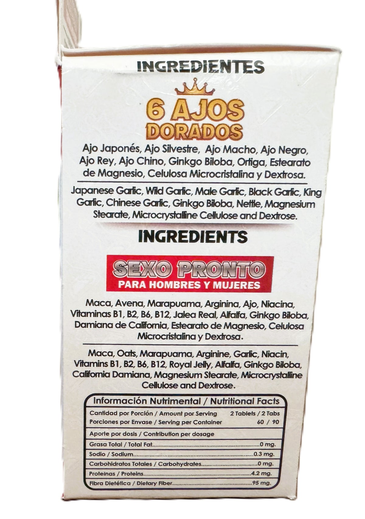 Sexo Pronto Fortex H Super - 6 AJOS DORADOS